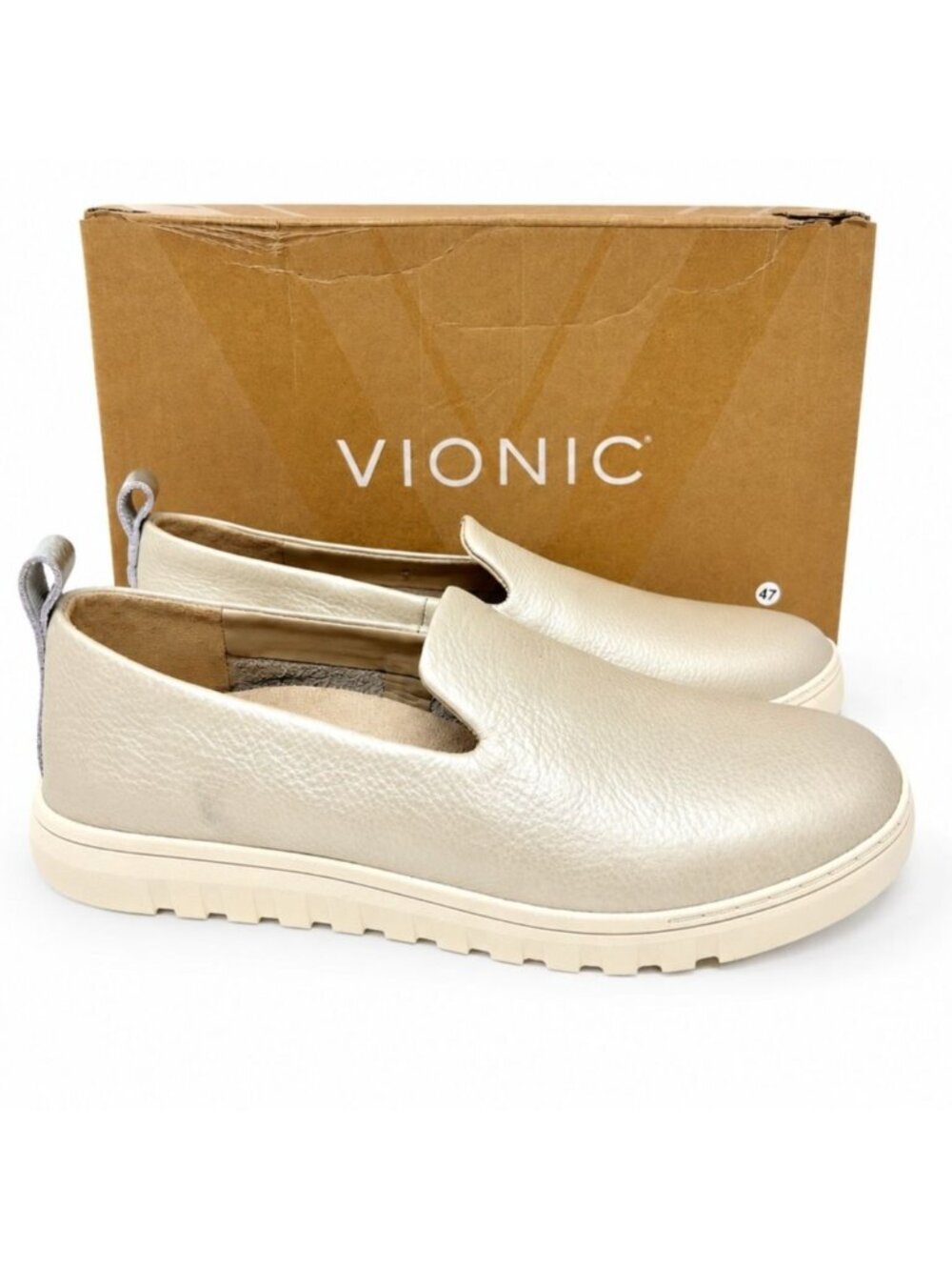 Vionic Uptown Willa Supportive Leather Slip On Loafer Womens 7 Comfort Shoe